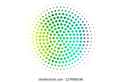 Light Multicolor, Rainbow vector layout with hexagonal shapes. White background with colorful hexagons. Pattern for ads, leaflets.