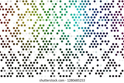 Light Multicolor, Rainbow vector layout with hexagonal shapes. Glitter abstract illustration in hexagonal style. Pattern for texture of wallpapers.