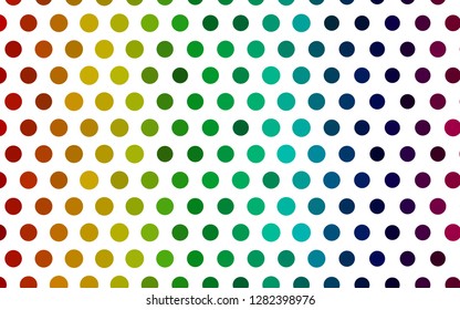 Light Multicolor, Rainbow vector layout with circle shapes. Modern abstract illustration with colorful water drops. Template for your brand book.