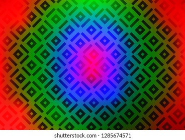 Light Multicolor, Rainbow vector layout with lines, rectangle. Shining colorful illustration with lines, rectangles. Pattern for ads, posters, banners.