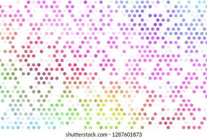 Light Multicolor, Rainbow vector layout with hexagonal shapes. Glitter abstract illustration in hexagonal style. Pattern can be used for landing pages.