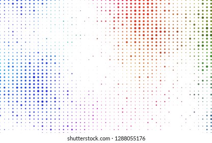 Light Multicolor, Rainbow vector layout with circle shapes. Blurred decorative design in abstract style with bubbles. Template for your brand book.