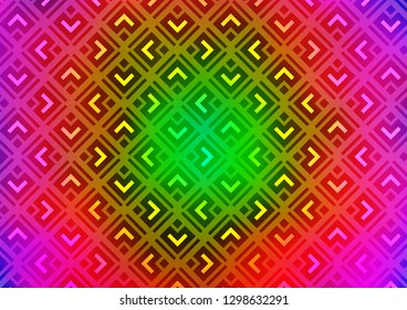 Light Multicolor, Rainbow vector layout with lines, rectangle. Colorful lines, squares on abstract background with gradient. Backdrop for TV commercials.