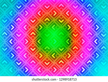 Light Multicolor, Rainbow vector layout with lines, rectangle. Colorful illustration with lines, cubes on abstract template. Pattern for ads, posters, banners.