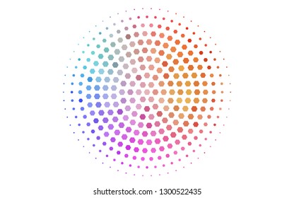 Light Multicolor, Rainbow vector layout with hexagonal shapes. White background with colorful hexagons. New template for your brand book.