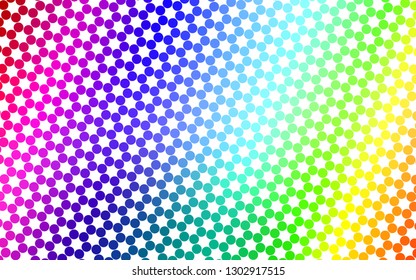 Light Multicolor, Rainbow vector layout with circle shapes. Glitter abstract illustration with blurred drops of rain. Pattern for ads, booklets.