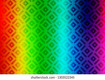 Light Multicolor, Rainbow vector layout with lines, rectangle. Glitter abstract illustration with colorful lines, rhombuses. Pattern for business booklets, leaflets.