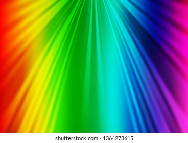 Light Multicolor, Rainbow vector layout with flat lines. Lines on blurred abstract background with gradient. Best design for your ad, poster, banner.