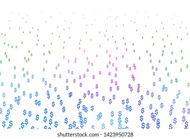 Light Multicolor, Rainbow vector layout with banking symbols. Modern abstract illustration with symbols of money. The pattern can be used for ad, booklets, leaflets of banks.