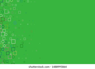 Light Multicolor, Rainbow vector layout with circle spots, cubes. Illustration with set of shining colorful abstract circles, cubes. Completely new template for your brand book.