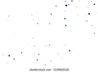 Light Multicolor, Rainbow vector layout with circle shapes. Blurred bubbles on abstract background with colorful gradient. Design for business adverts.