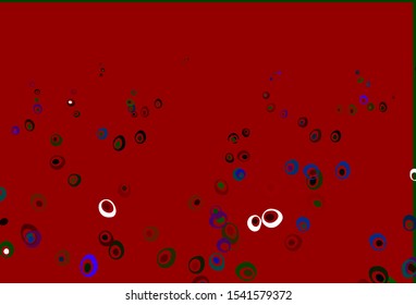 Light Multicolor, Rainbow vector layout with circle shapes. Glitter abstract illustration with blurred drops of rain. Template for your brand book.