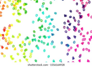 Light Multicolor, Rainbow vector layout with circle shapes. Glitter abstract illustration with blurred drops of rain. Design for business adverts.