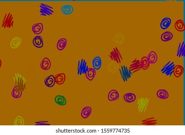 Light Multicolor, Rainbow vector layout with circle shapes. Glitter abstract illustration with blurred drops of rain. Pattern for beautiful websites.