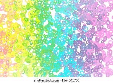 Light Multicolor, Rainbow vector layout with circle shapes. Blurred bubbles on abstract background with colorful gradient. Pattern of water, rain drops.