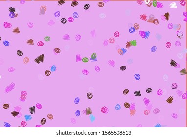Light Multicolor, Rainbow vector layout with circle shapes. Modern abstract illustration with colorful water drops. Completely new template for your brand book.