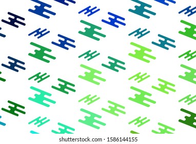 Light Multicolor, Rainbow vector layout with flat lines. Lines on blurred abstract background with gradient. Best design for your ad, poster, banner.