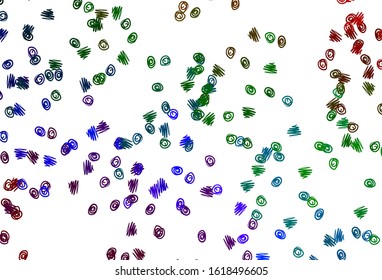 Light Multicolor, Rainbow vector layout with circle shapes. Blurred bubbles on abstract background with colorful gradient. Design for posters, banners.