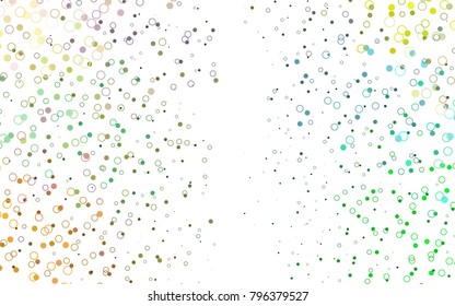 Light Multicolor, Rainbow vector  layout with circle shapes. Blurred bubbles on abstract background with colorful gradient. Completely new template for your brand book.