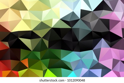 Light Multicolor, Rainbow vector low poly background. Creative illustration in halftone style with gradient. The template can be used as a background for cell phones.
