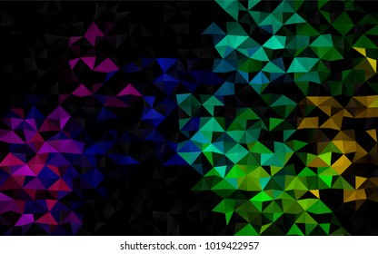 Light Multicolor, Rainbow vector low poly template. Creative geometric illustration in Origami style with gradient. A completely new template for your business design.