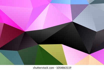 Light Multicolor, Rainbow vector low poly pattern. Triangular geometric sample with gradient.  A completely new design for your business.