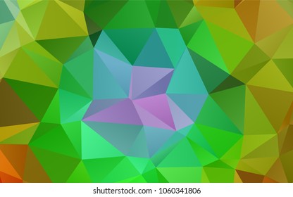 Light Multicolor, Rainbow vector low poly template. Shining illustration, which consist of triangles. The best triangular design for your business.