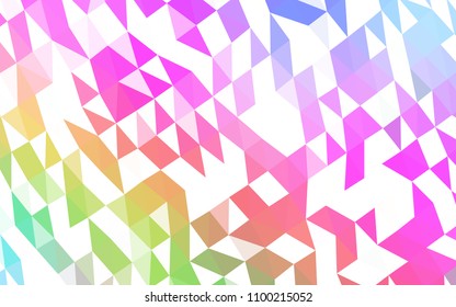 Light Multicolor, Rainbow vector low poly template. A sample with polygonal shapes. Triangular pattern for your business design.