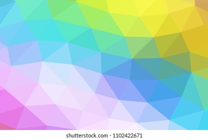 Light Multicolor, Rainbow vector low poly low poly. Modern geometrical abstract illustration with gradient. The template can be used as a background for cell phones.