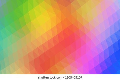 Light Multicolor, Rainbow vector low poly cover. Creative illustration in halftone style with gradient. The template can be used as a background for cell phones.