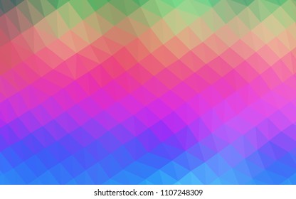 Light Multicolor, Rainbow vector low poly mosaic cover. Creative illustration in halftone style with gradient. Brand new design for your business.