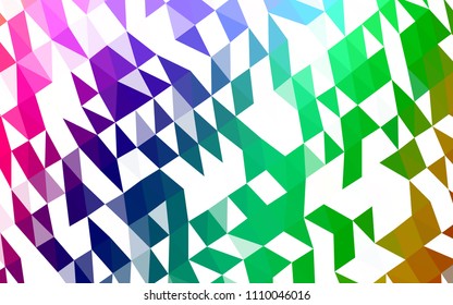Light Multicolor, Rainbow vector low poly layout. Triangular geometric sample with gradient.  Brand new style for your business design.