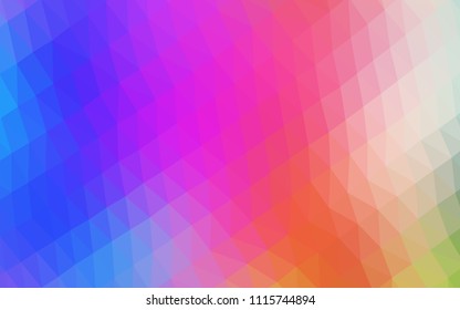 Light Multicolor, Rainbow vector low poly texture. Glitter abstract illustration with an elegant design. A completely new design for your business.