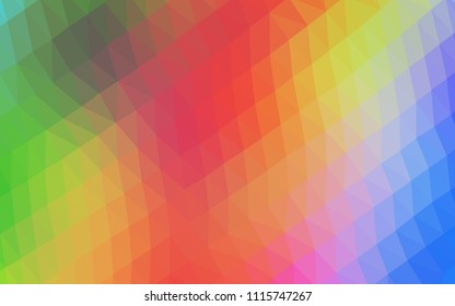 Light Multicolor, Rainbow vector low poly cover. Brand new colored illustration in blurry style with gradient. A new texture for your design.