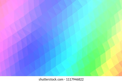 Light Multicolor, Rainbow vector low poly mosaic template. Modern geometrical abstract illustration with gradient. The best triangular design for your business.