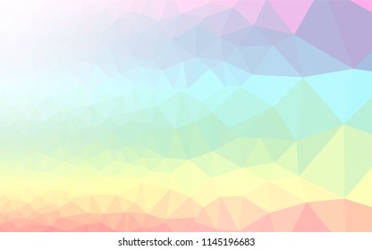 Light Multicolor, Rainbow vector low poly layout. A vague abstract illustration with gradient. Triangular pattern for your business design.