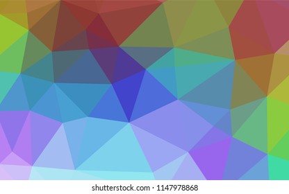 Light Multicolor, Rainbow vector low poly texture. Creative illustration in halftone style with gradient. Brand new style for your business design.
