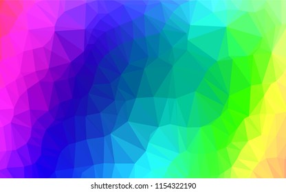 Light Multicolor, Rainbow vector low poly texture. Glitter abstract illustration with an elegant design. Brand new style for your business design.