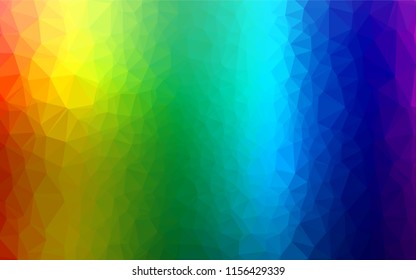 Light Multicolor, Rainbow vector low poly texture. Triangular geometric sample with gradient.  The best triangular design for your business.