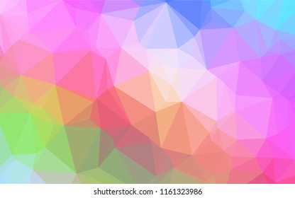Light Multicolor, Rainbow vector low poly layout. Creative geometric illustration in Origami style with gradient. Triangular pattern for your business design.