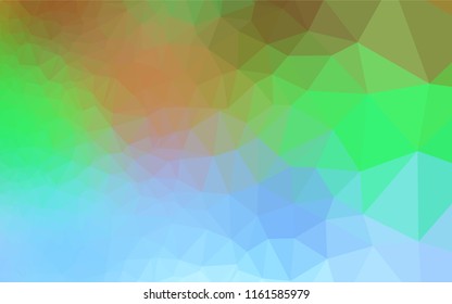 Light Multicolor, Rainbow vector low poly texture. A sample with polygonal shapes. The completely new template can be used for your brand book.