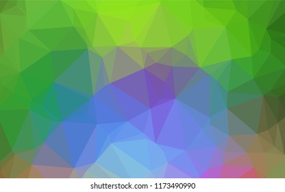 Light Multicolor, Rainbow vector low poly cover. Shining illustration, which consist of triangles. The template can be used as a background for cell phones.
