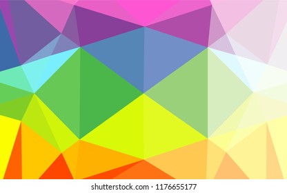 Light Multicolor, Rainbow vector low poly layout. Glitter abstract illustration with an elegant design. Triangular pattern for your business design.