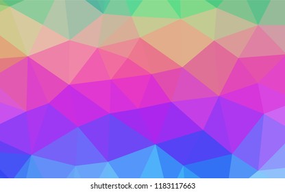 Light Multicolor, Rainbow vector low poly texture. A sample with polygonal shapes. The elegant pattern can be used as part of a brand book.