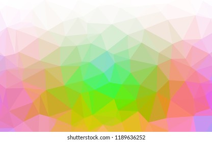 Light Multicolor, Rainbow vector low poly cover. Triangular geometric sample with gradient.  The polygonal design can be used for your web site.