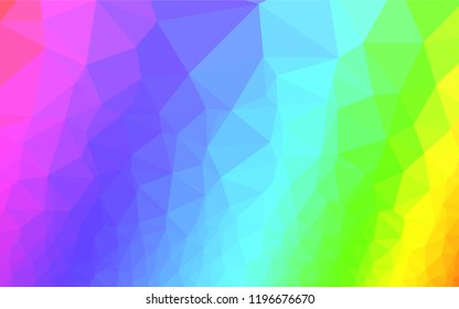 Light Multicolor, Rainbow vector low poly texture. Creative illustration in with gradient. The template can be used as a background for cell phones.