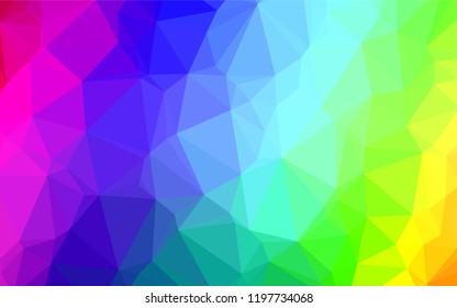 Light Multicolor, Rainbow vector low poly texture. Glitter abstract illustration with an elegant design. Brand new design for your business.