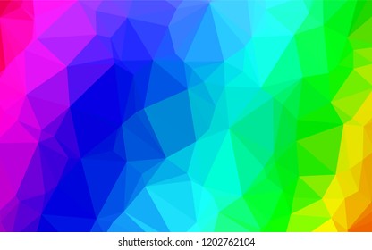Light Multicolor, Rainbow vector low poly cover. Modern geometrical abstract illustration with gradient. The elegant pattern can be used as part of a brand book.