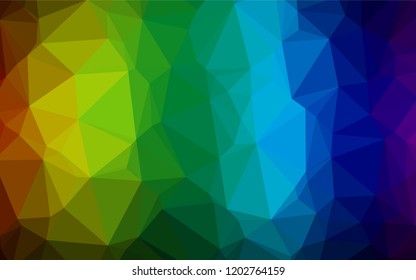 Light Multicolor, Rainbow vector low poly cover. Creative geometric illustration in Origami style with gradient. The elegant pattern can be used as part of a brand book.