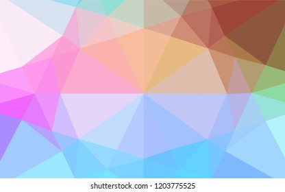 Light Multicolor, Rainbow vector low poly cover. Colorful illustration in abstract style with gradient. The best triangular design for your business.